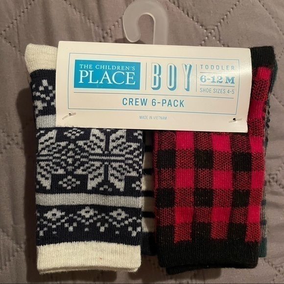 Christmas boys Set of 6 pairs crew socks size 4-5 - Picture 4 of 4